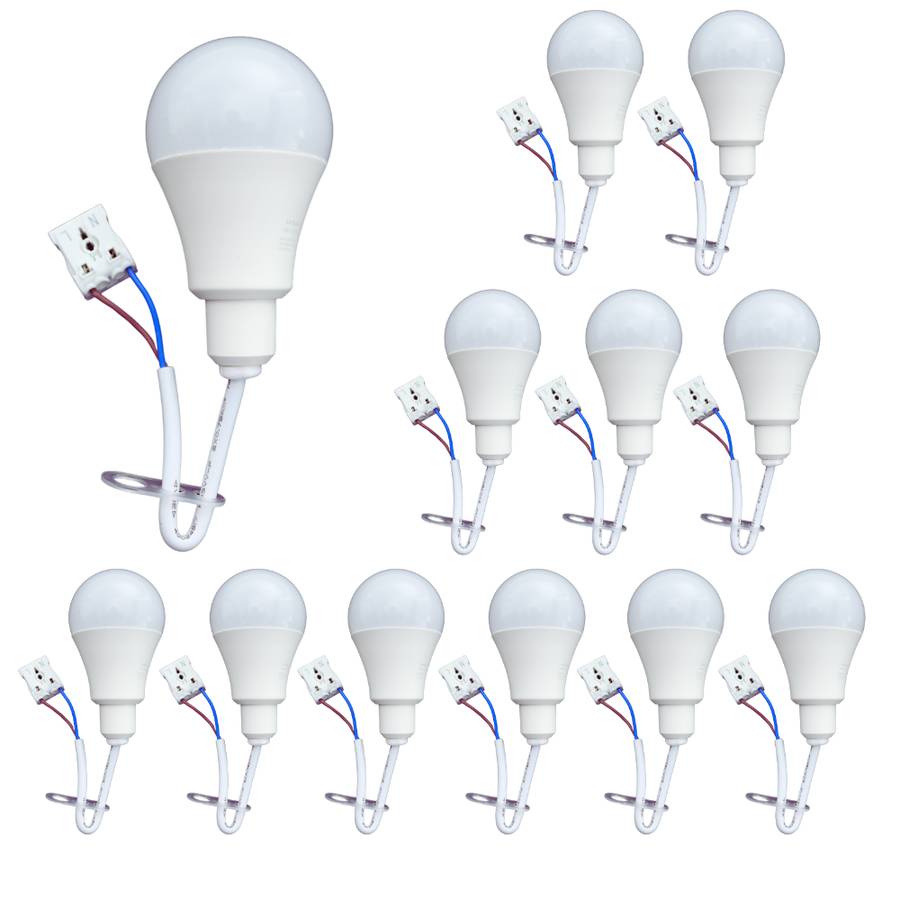 LUXULA 10er - Set LED Renovierungslampe 11W 4000K Neutralweiß Baustellenlampe mit Praktischer Klemme und Kabel Weiß-0
