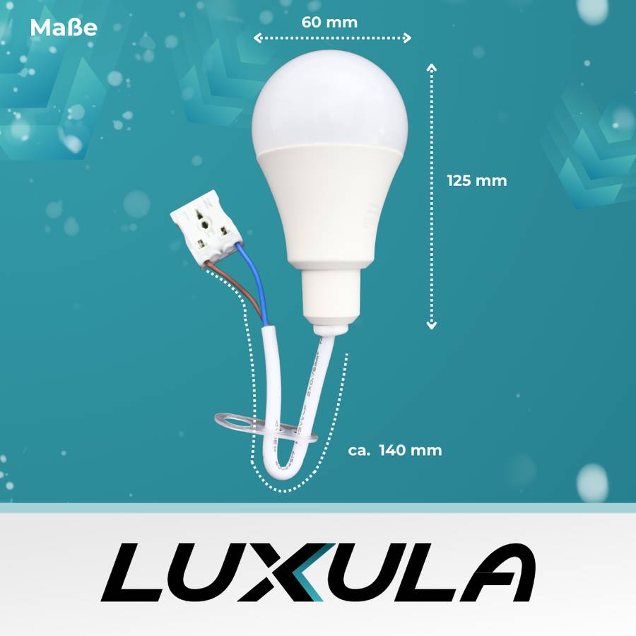 LUXULA 6er - Set LED Renovierungslampe 11W 4000K Neutralweiß Baustellenlampe mit Praktischer Klemme und Kabel Weiß-4