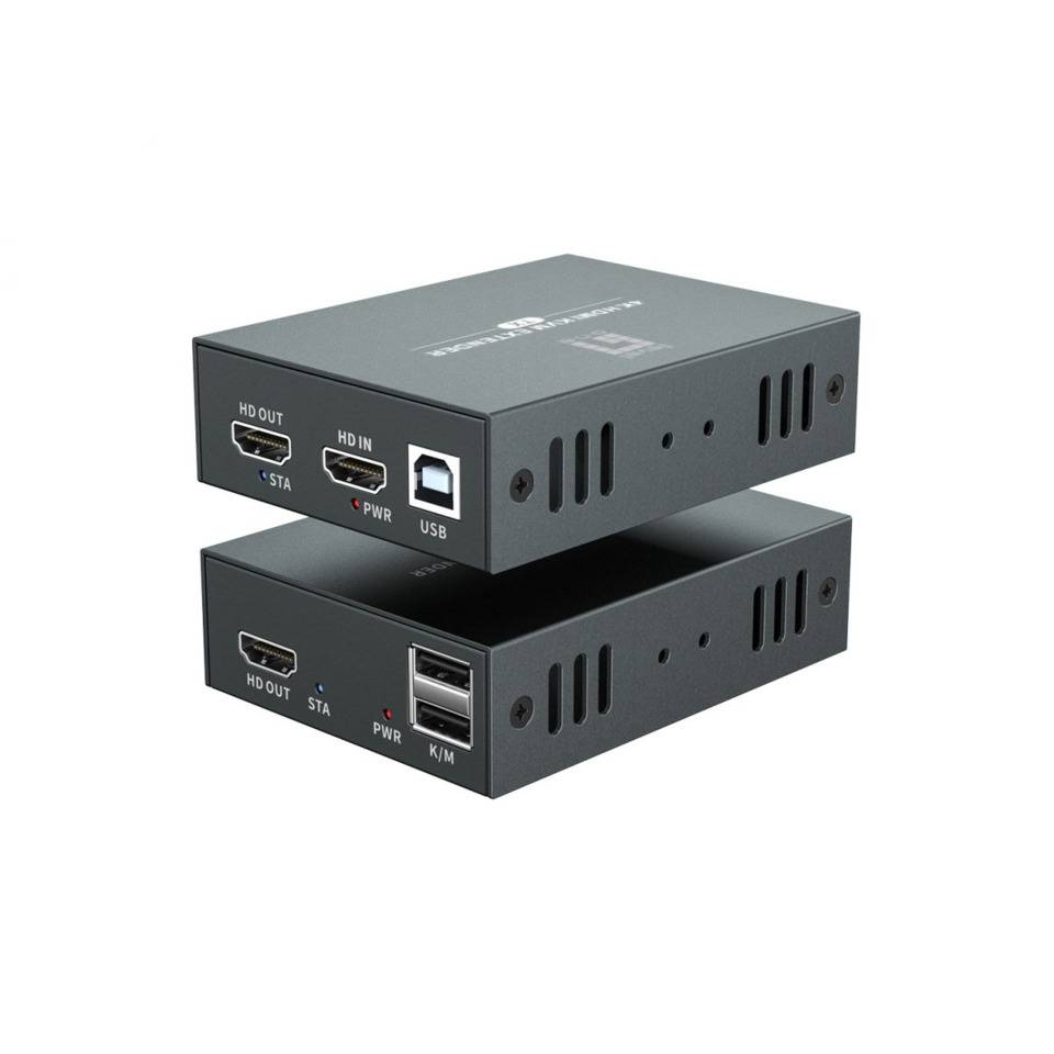 LevelOne HVE-8111, 3840 x 2160 Pixel, AV-Sender & -Empfänger, 100 m, Kabelgebunden, Schwarz, HDCP-1