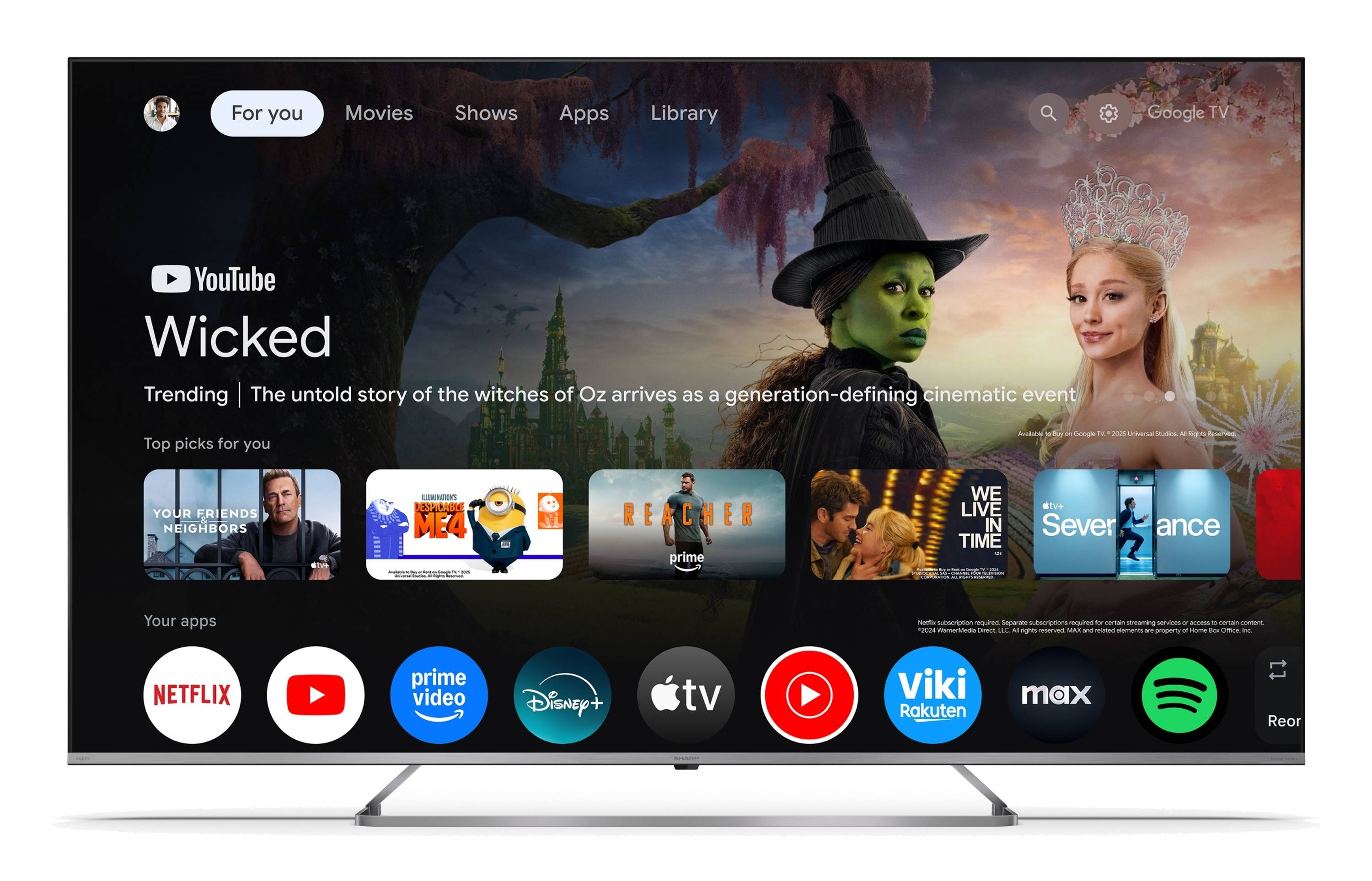 Sharp 65JP7765E QLED Fernseher 65 Zoll Google TV 4K UHD Smart TV Mini-LED HDR Dolby Vision (2026)-1