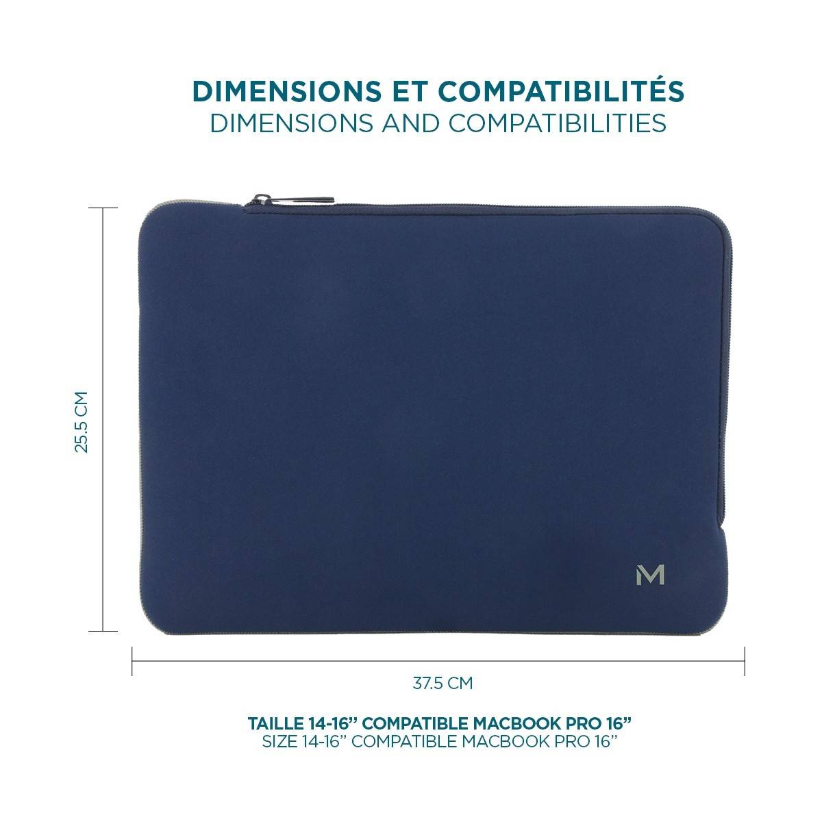 Mobilis Skin Sleeve 14-16'' Navy Blue and Grey-1