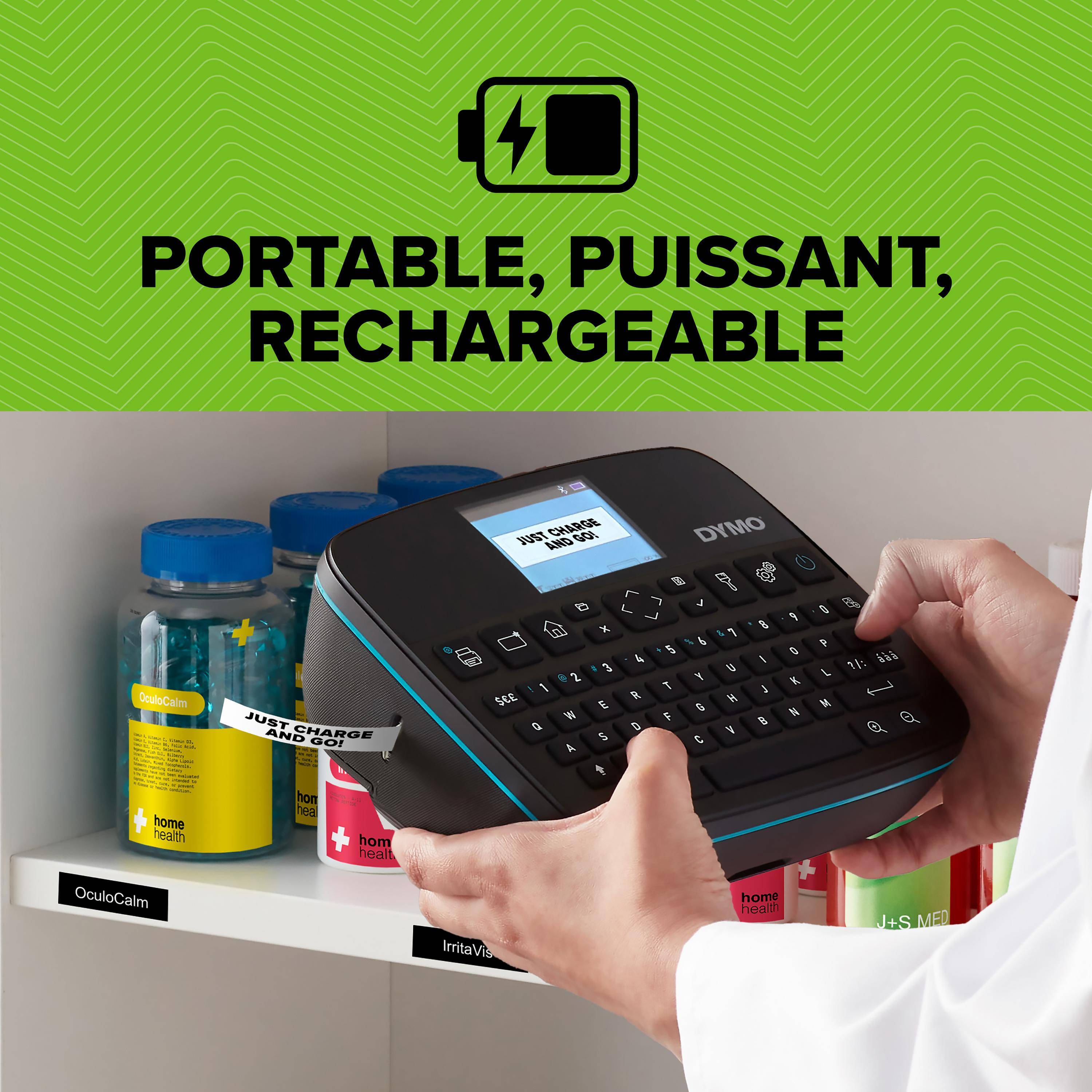 DYMO LabelManager ™ EXECUTIVE 640 CB, AZERTY, D1, Direkt Wärme/Wärmeübertragung, 15 mm/sek, Verkabelt & Kabellos, Schwar-3