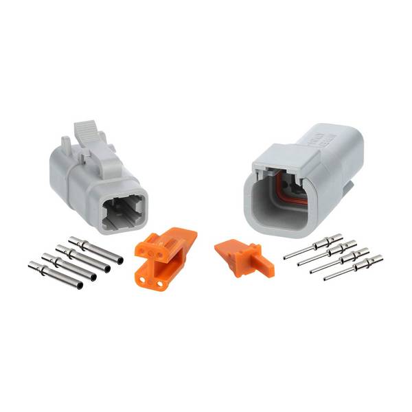 Amphenol AS-4SM/F 110 SET-Steckverbindung ATM-Serie 1xStift/1xBuchse, 4-polig, Crimpanschluss Isolationsdurchmesser