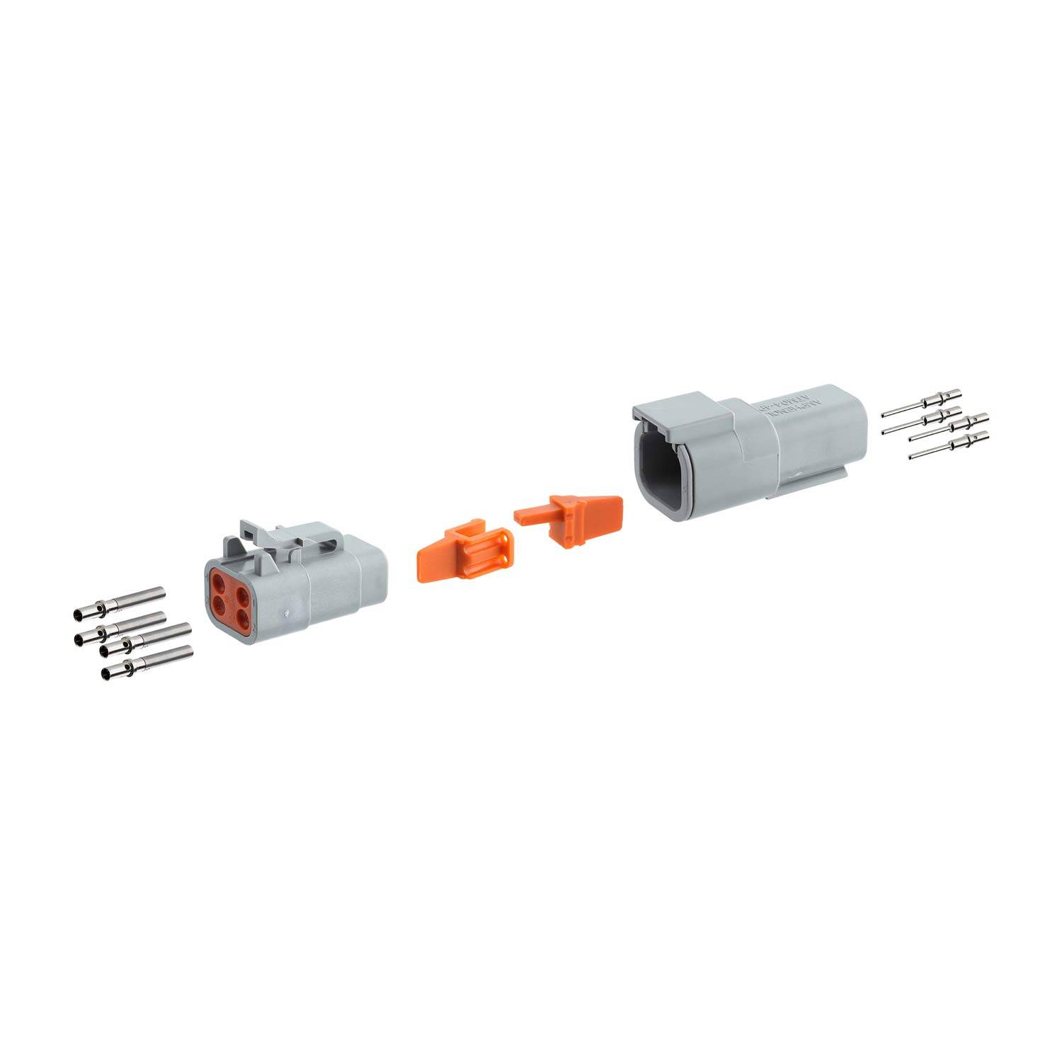 Amphenol AS-4SM/F 110 SET-Steckverbindung ATM-Serie 1xStift/1xBuchse, 4-polig, Crimpanschluss Isolationsdurchmesser-1