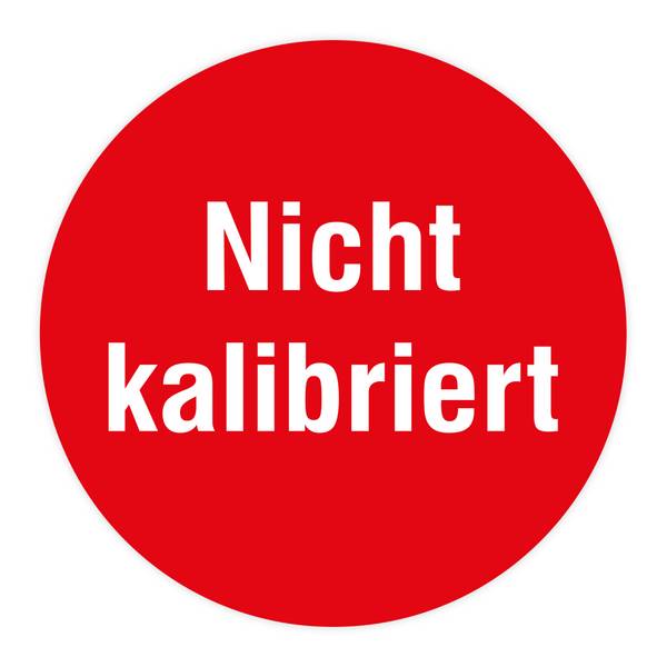Prüfplakette, Nicht kalibriert, rot, Dokumentenfolie, Ø 10 mm, 150 Etiketten/Heft