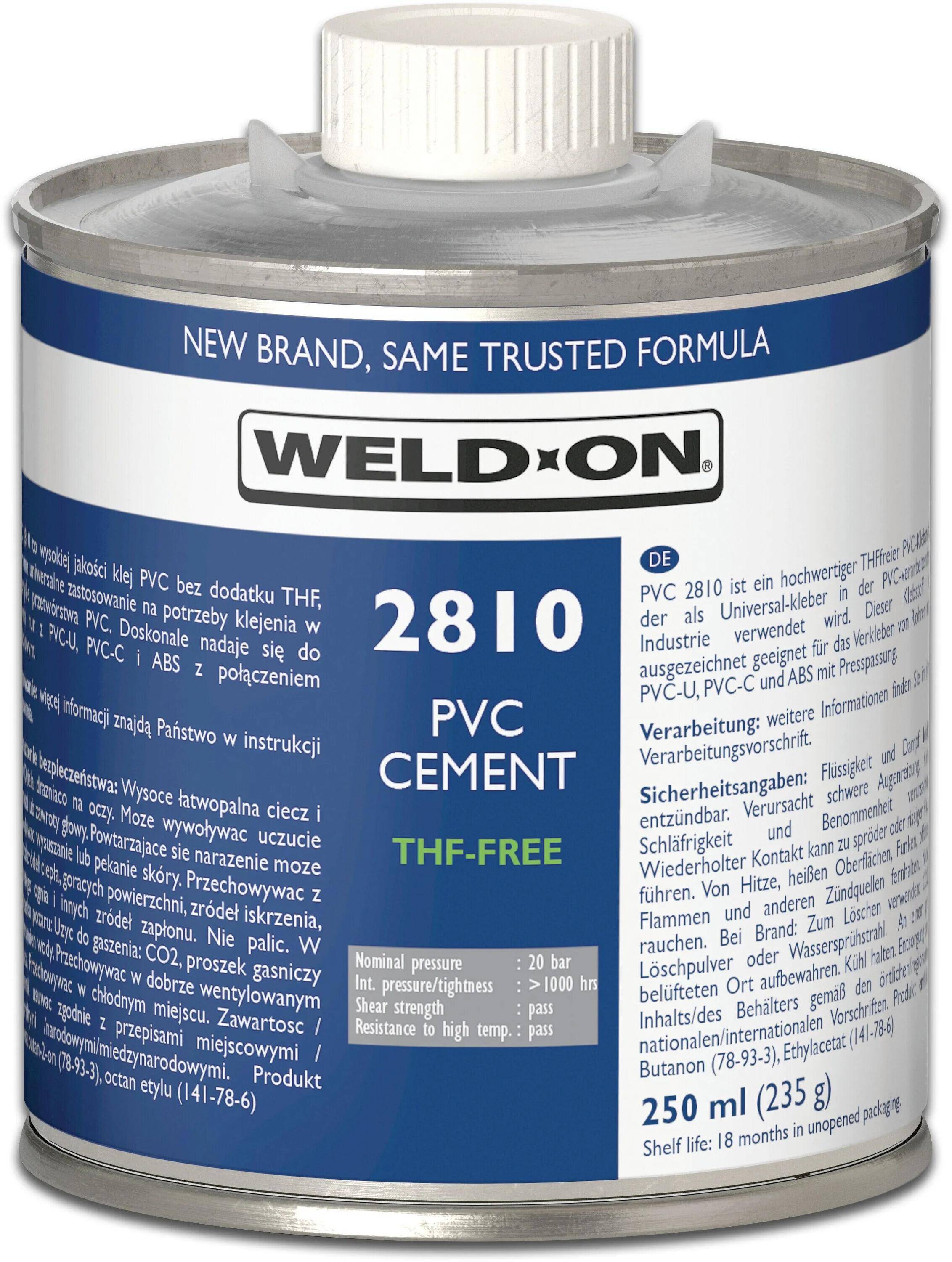 Weld-On PVC-Kleber 5ltr ohne Pinsel Typ Saba 2810 PVC Label-1