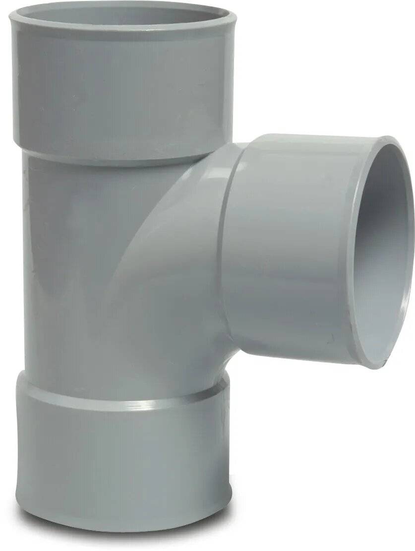 T-Stück 87° PVC-U 110 mm Klebemuffe Grau-0