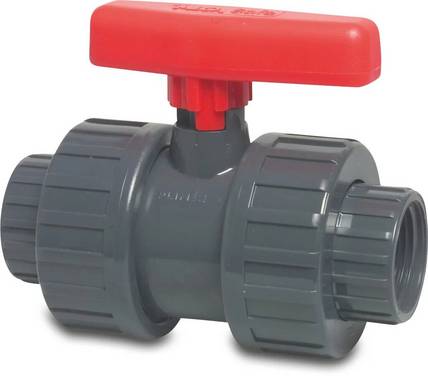 Profec Kugelhahn PVC-U 3/4" Innengewinde 16bar DN25 Grau Typ Safe