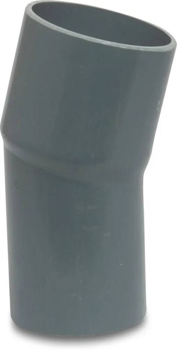 Profec Bogen 15° PVC-U 125 mm Klebemuffe x Klebestutzen 12,5bar Grau Typ aus Rohr