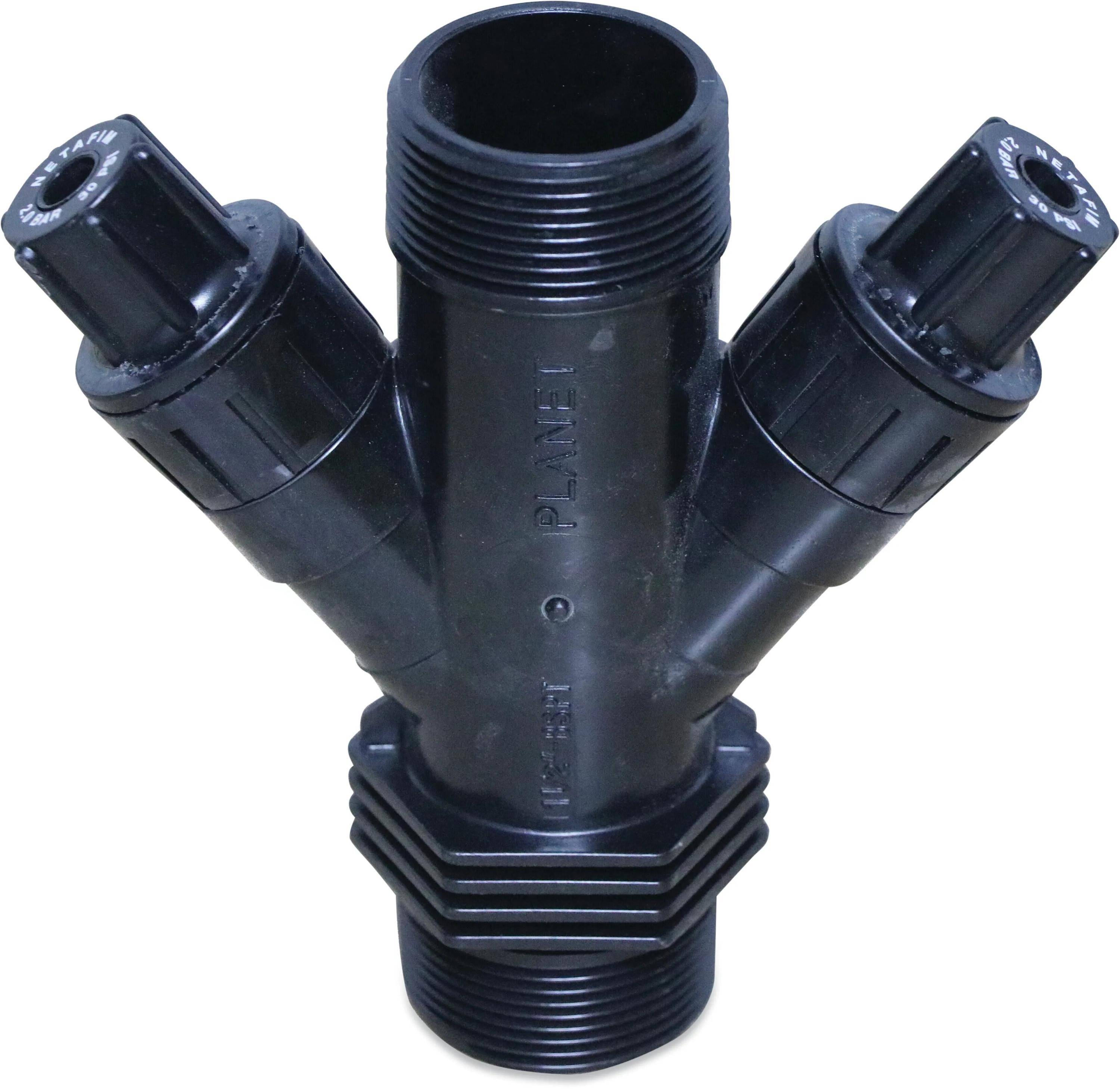 Netafim Druckminderer Kunststoff 1 1/2" Außengewinde 10bar Schwarz Typ PRV 2000-2S 0.6-1