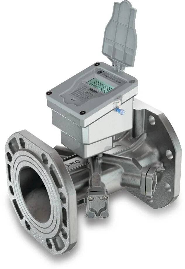 Profec Ultraschall Wasserzähler Edelstahl 304 DN100 DIN Flansch 16bar 3.6V Li-battery Grau-0