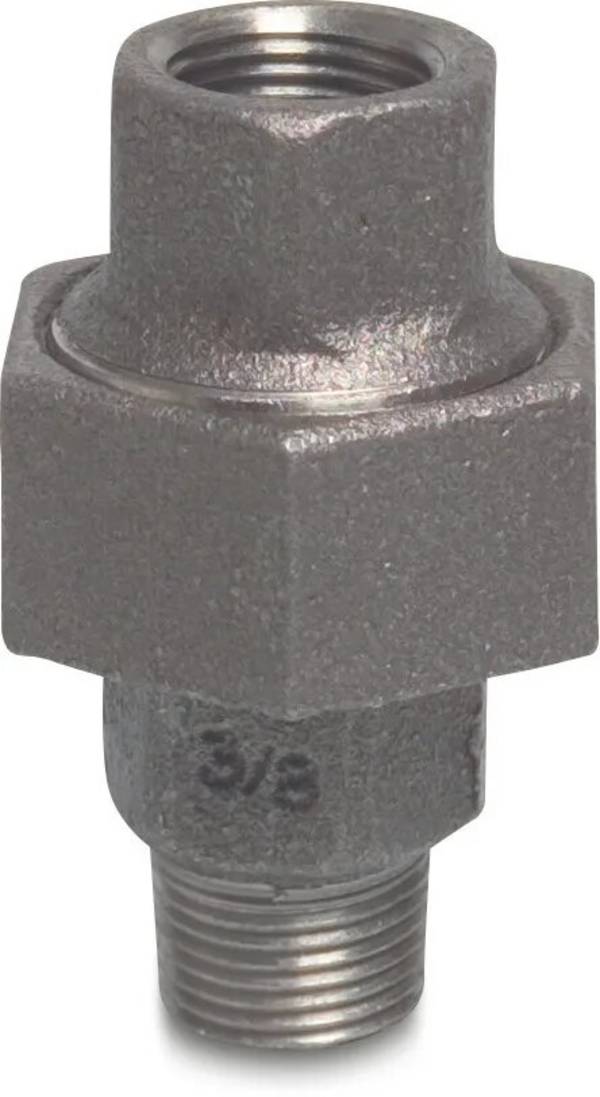 Profec Nr. 341 Verschraubung Gusseisen Schwarz 3/4" Innengewinde x Außengewinde 25bar DVGW Typ