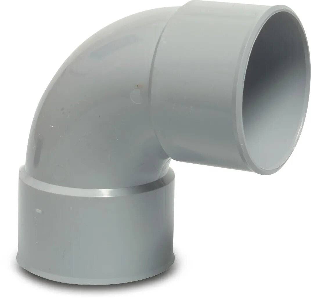 Bogen 87° PVC-U 90 mm Klebemuffe Grau