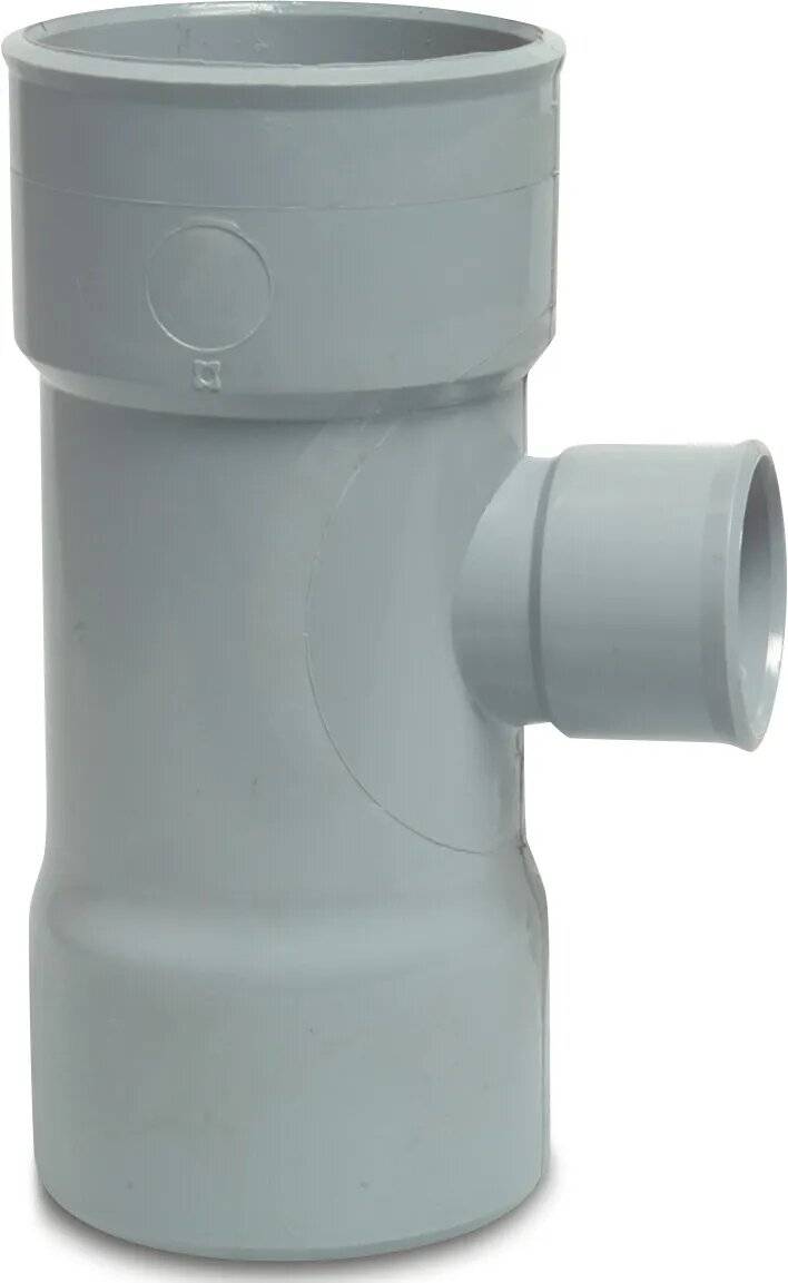 T-Stück 87° PVC-U 75 mm x 50 mm x 75 mm Klebemuffe Grau-0