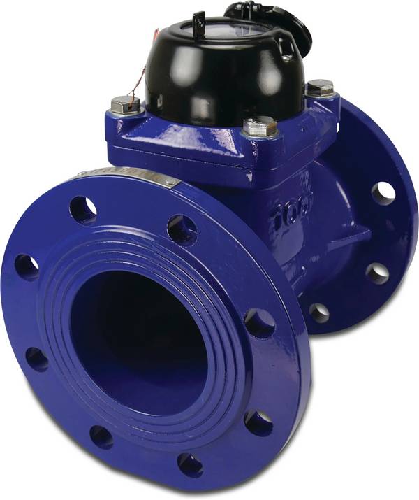 Profec Wasserzähler Trockenläufer Gusseisen DN150 DIN Flansch 10bar 150m³/h Blau LXXG Typ