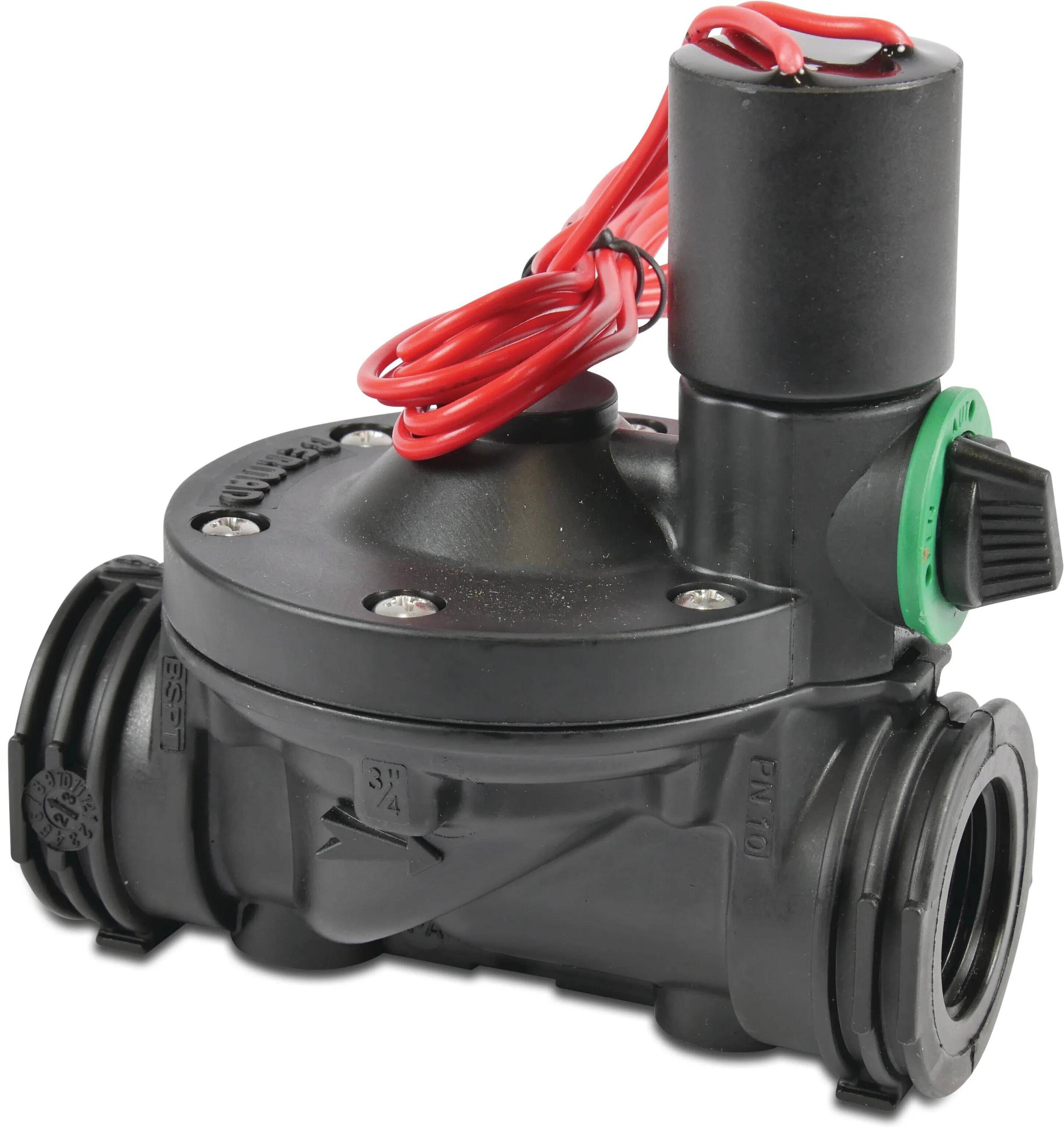 Bermad Magnetventil glasfaserverstärktes Nylon 1" Innengewinde 10bar 24VAC Schwarz Typ 200 Ohne-1