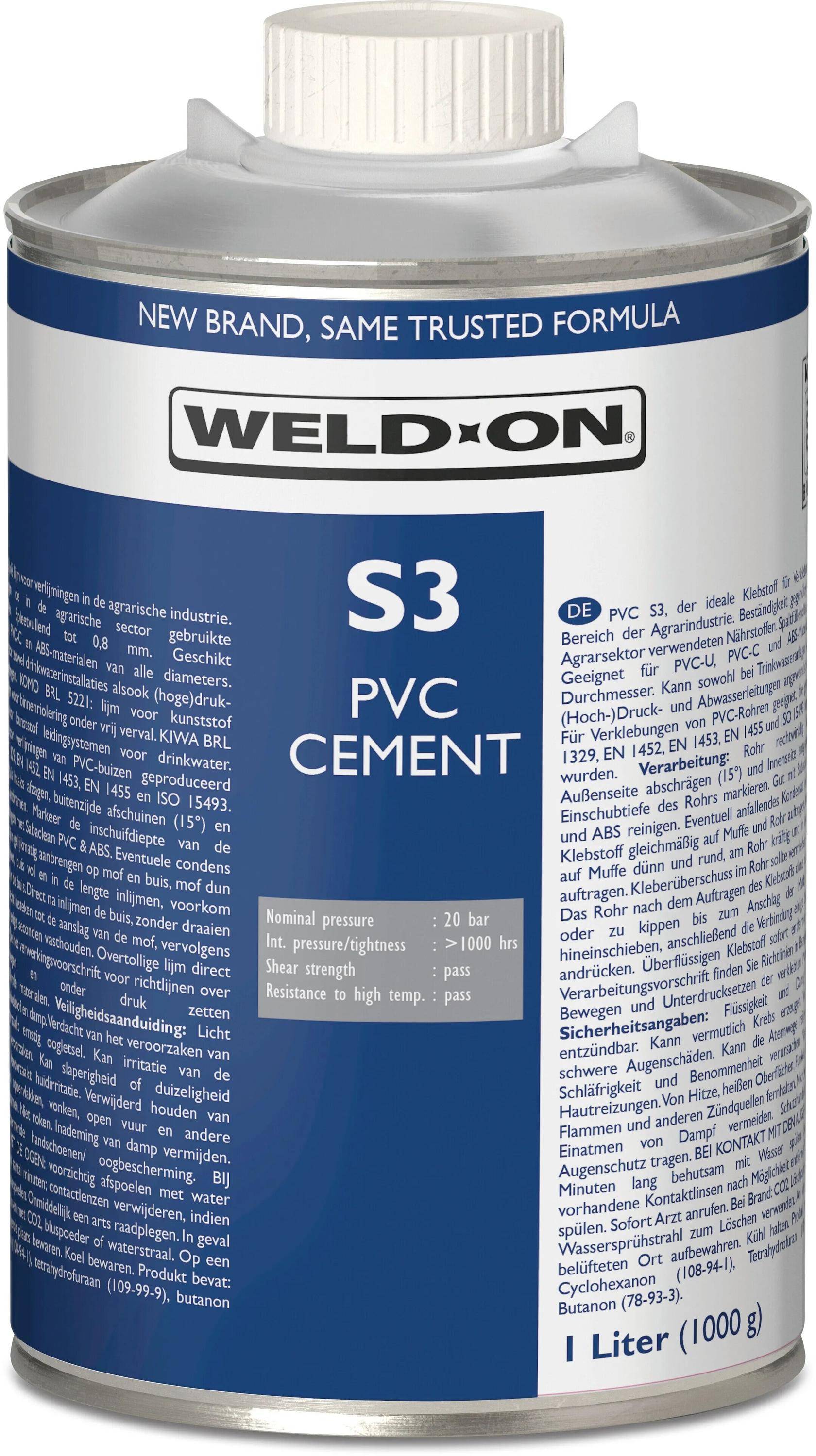 Weld-On PVC-Kleber 0,25ltr mit Pinsel KIWA Typ Saba S3 PVC Label-1
