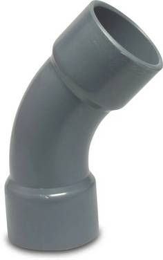 Profec Bogen 45° PVC-U 32 mm Klebemuffe 16bar Grau Typ aus Rohr
