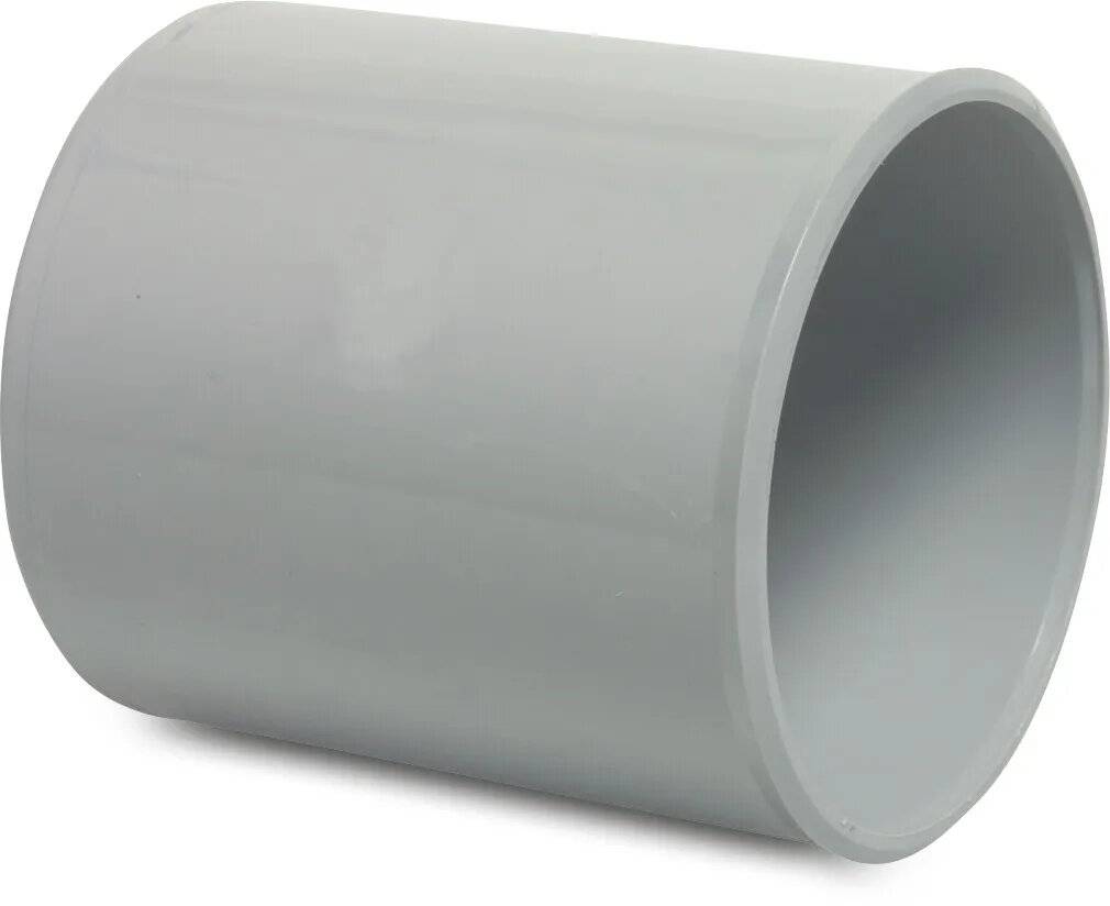 Muffe PVC-U 32 mm Klebemuffe Grau-0