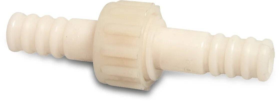 Verschraubung Nylon 13 mm Schlauchtülle 16bar Weiß-0