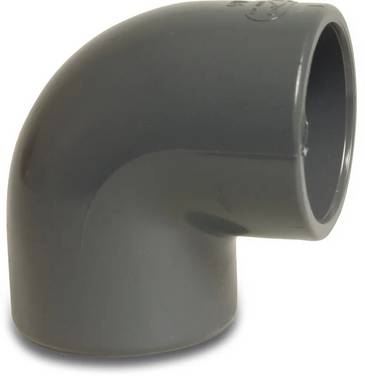 Profec Winkel 90° PVC-U 63 mm Klebemuffe 16bar Grau