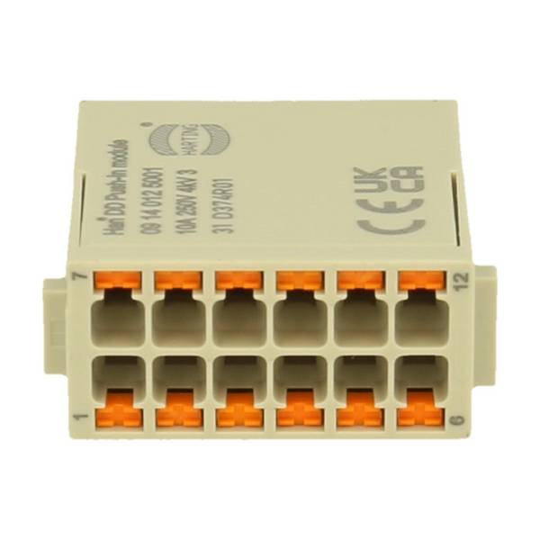 Han DD Modul Stifteinsatz (M) Push-In-Anschluss, 12-polig 250V, 10A - 1 Stück