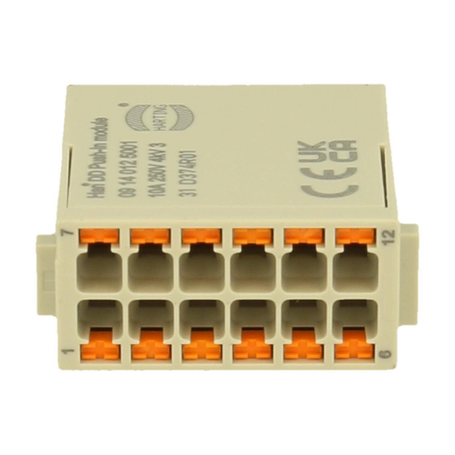 Han DD Modul Stifteinsatz (M) Push-In-Anschluss, 12-polig 250V, 10A - 1 Stück-0
