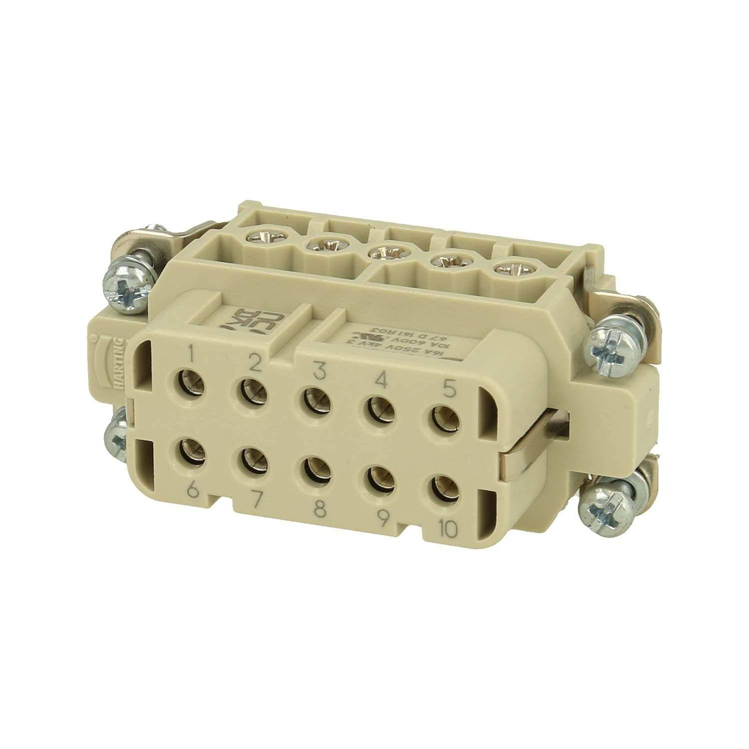 Preisbild für HARTING Han 10A Buchseneinsatz (F) Schraubanschluss, 10-polig+PE 250V, 16A - 1 Stück
