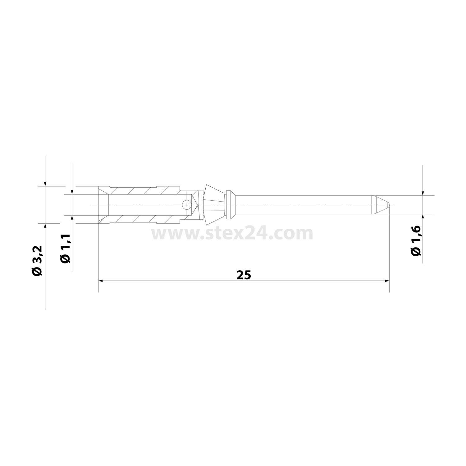 Symbolbild für HARTING D-Crimpkontakt Kontaktstift (M) 0,5mm² AWG20 silber, 1 Stück Werkstoff Kupferle - 1 Stück