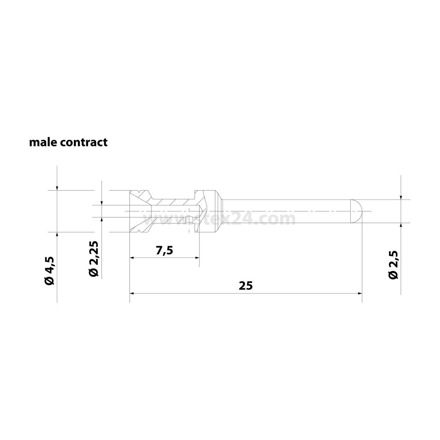 Symbolbild für HARTING E-Crimpkontakt Kontaktstift (M) 2,5mm² AWG14 gold, 1 Stück Werkstoff Kupferlegi - 1 Stück