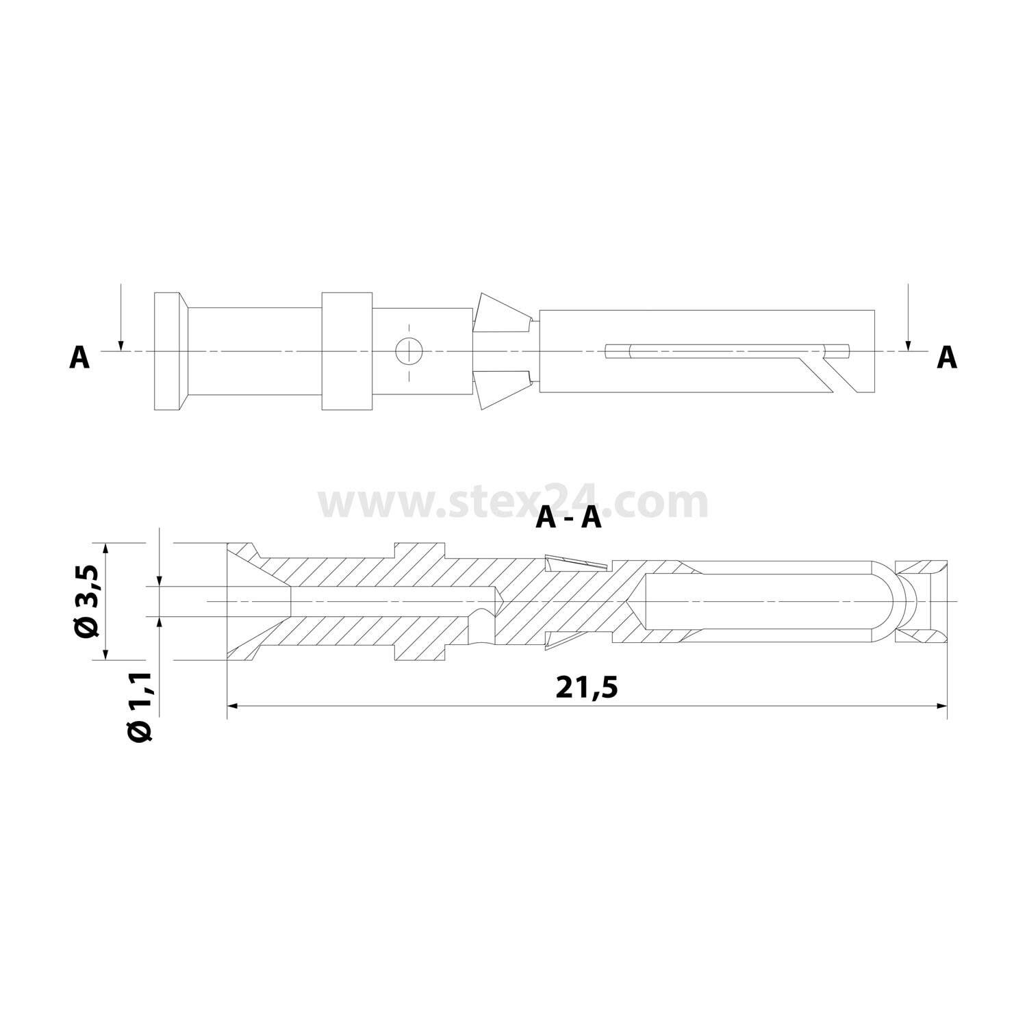 Symbolbild für Harting Crimpkontakt 0,5qmm, HMC, Bu 09152006223 10 A, 8 mm
