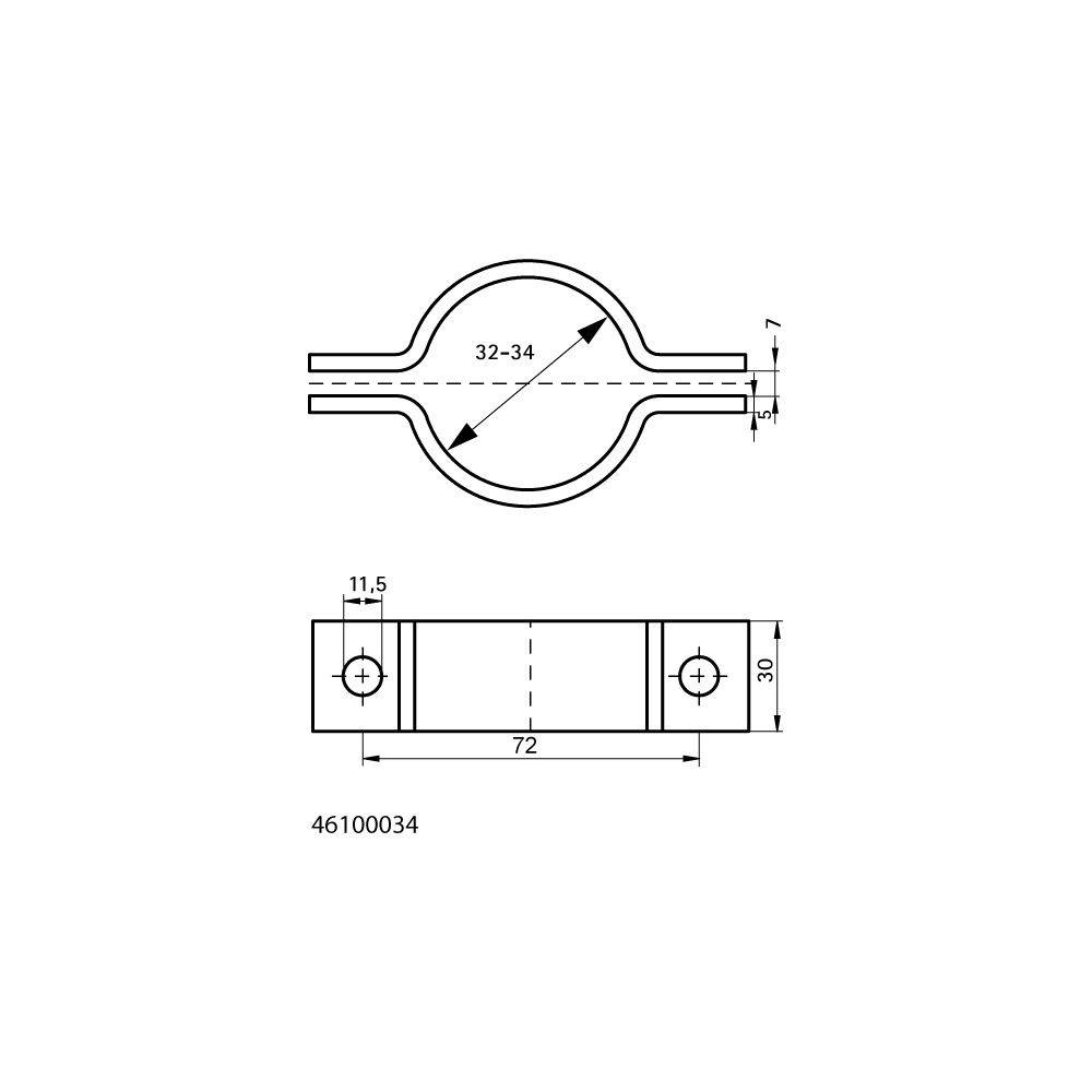 WALRAVEN Rohrschelle DIN 3567 Typ A roh 34 mm-3
