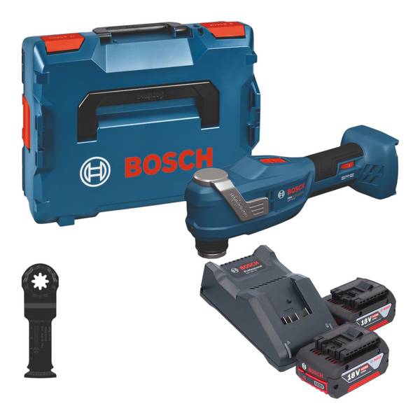Bosch GOP 18V-30 Akku Multifunktionswerkzeug 18 V Starlock Plus Brushless + 2x Akku 4,0 Ah + Ladegerät + L-Boxx