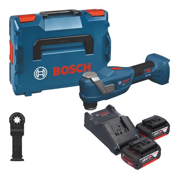 Bosch GOP 18V-30 Akku Multifunktionswerkzeug 18 V Starlock Plus Brushless + 2x Akku 5,0 Ah + Ladegerät + L-Boxx