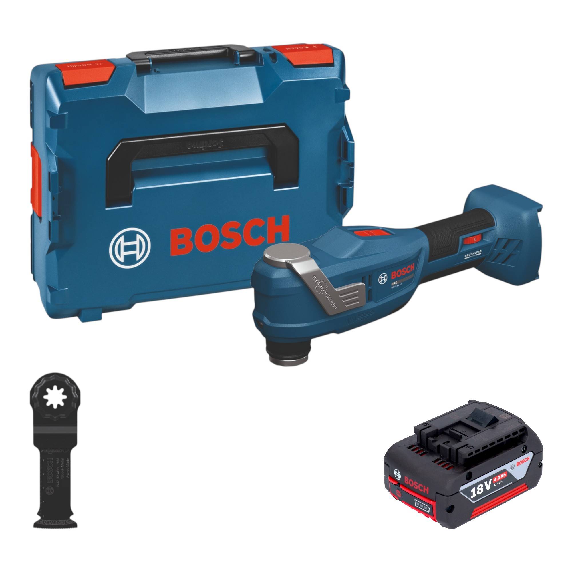 Bosch GOP 18V-30 Akku Multifunktionswerkzeug 18 V Starlock Plus Brushless + 1x Akku 4,0 Ah + L-Boxx - ohne Ladegerät-0