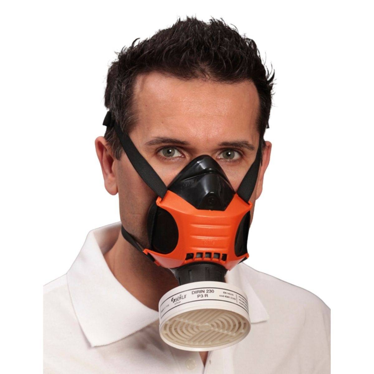 EKASTU Safety Halbmaske Polimask ALFA mit Rundgewindeanschluss nach DIN EN 148-1-0