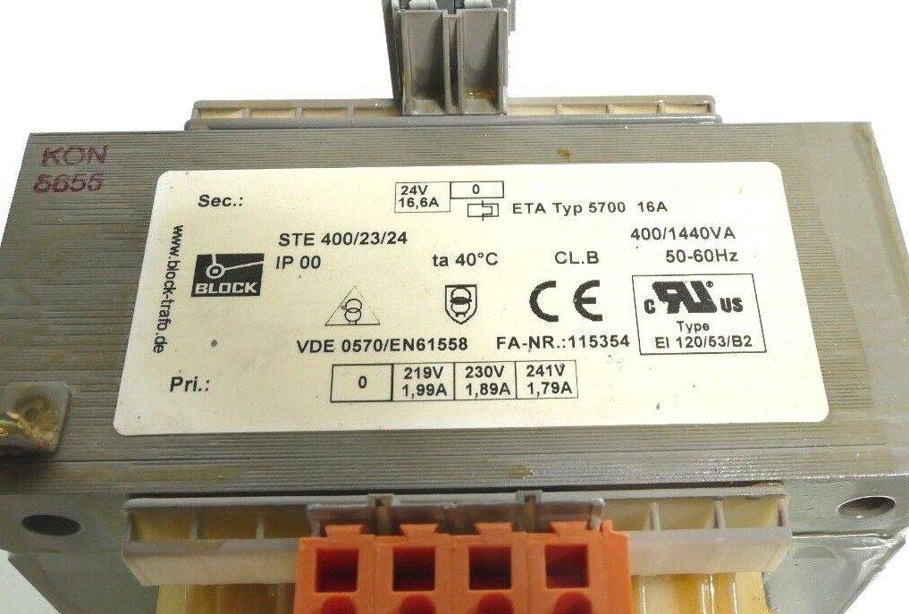 BLOCK BLOCK STE 400/23/24 Trenntransformator STE BLOCK STE 400/23/24 Trenntransformator STE-1