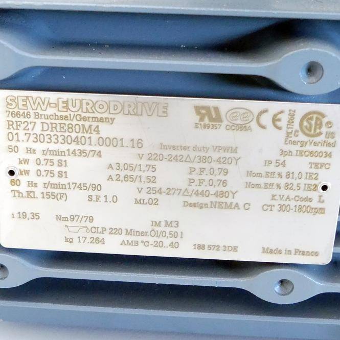 SEW-Eurodrive Getriebemotor RF27 DRE80M4 (01.7303330401.0001.16)-4