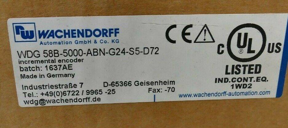 WACHENDORFF Wachendorff Incremental Encoder | WDG 58B-5000-ABN-G24-S5-D72 Wachendorff Incremental Encoder | WDG 58B-5000-1