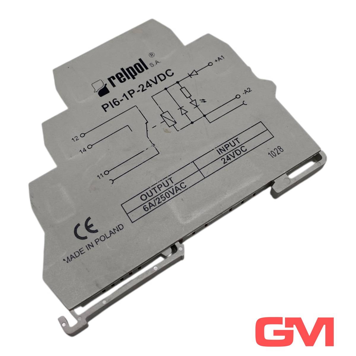 Relpol Relpol Schnittstellenrelais PI6-1P-24VDC Interface relay 805701 1 Wechsler Relpol Schnittstellenrelais PI6-1P-24V-0