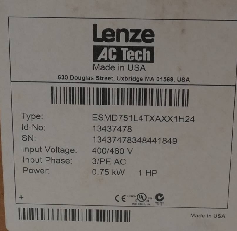 Lenze Lenze AC Tech Frequenzumrichter 0.75kW ESMD751L4TXAXX1H24 | 13437478 Lenze AC Tech Frequenzumrichter 0.75kW ESMD75-2