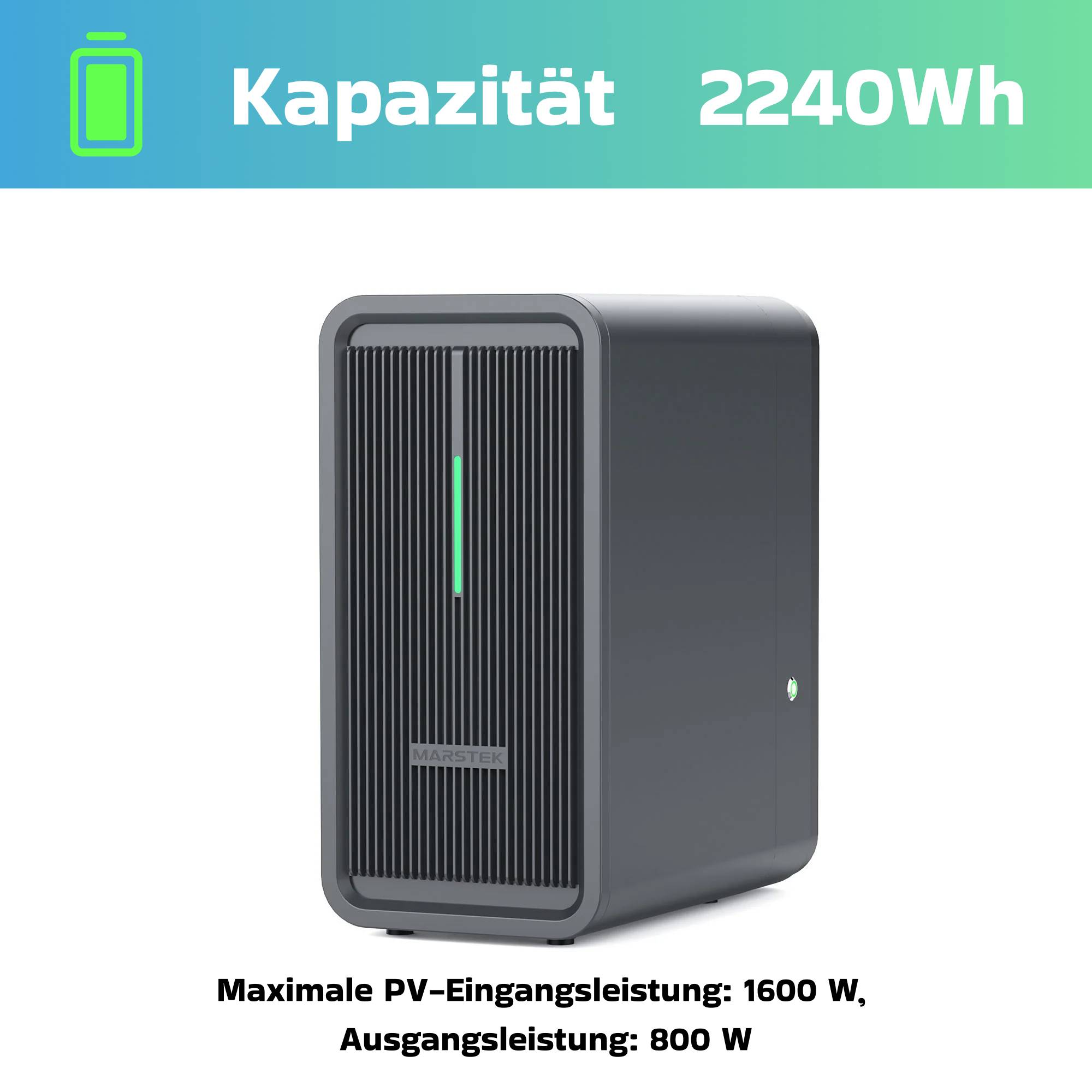Symbolbild für Balkonkraftwerk 3000 / 800 Watt mit Marstek B2500-D 6.72 kWh Solarspeicher, BIFAZIAL FULLBLACK komplett Steckdose