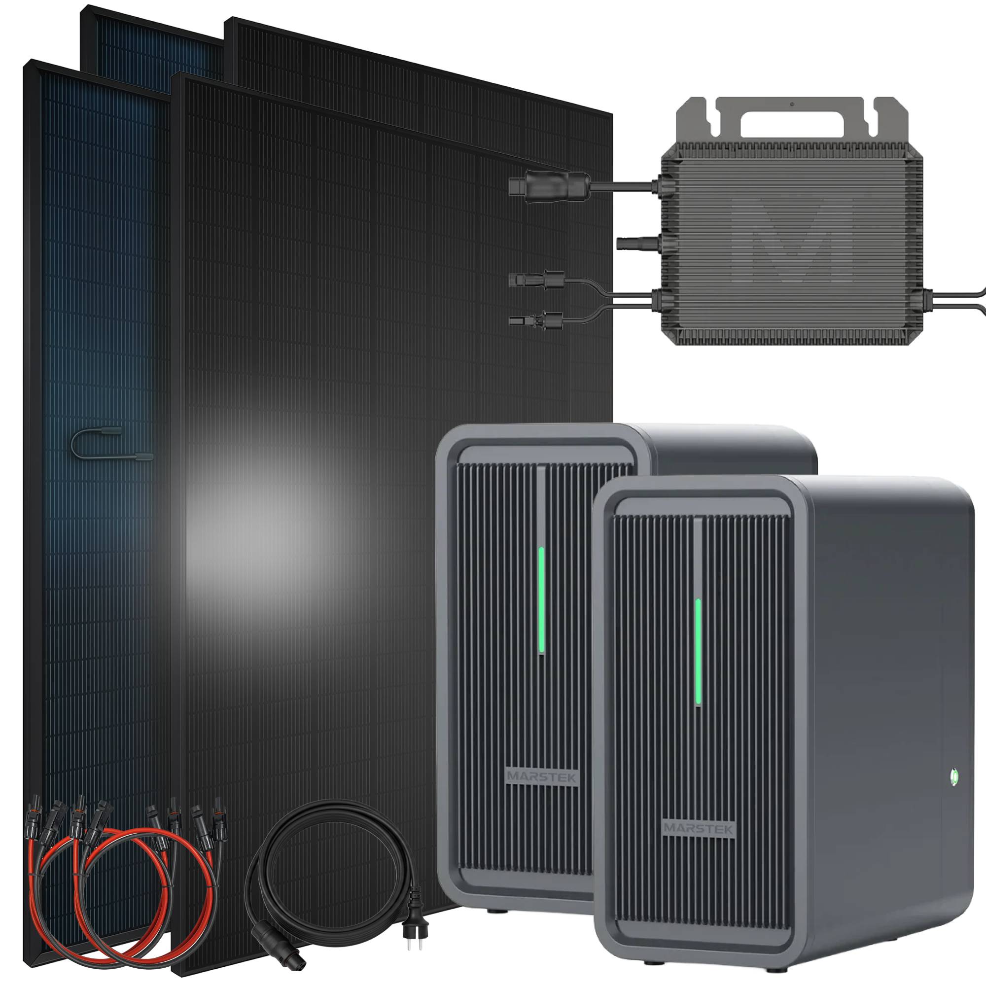 Balkonkraftwerk 1840 / 800 Watt mit Marstek B2500-D 4.48 kWh Solarspeicher, BIFAZIAL FULLBLACK komplett Steckdose-4