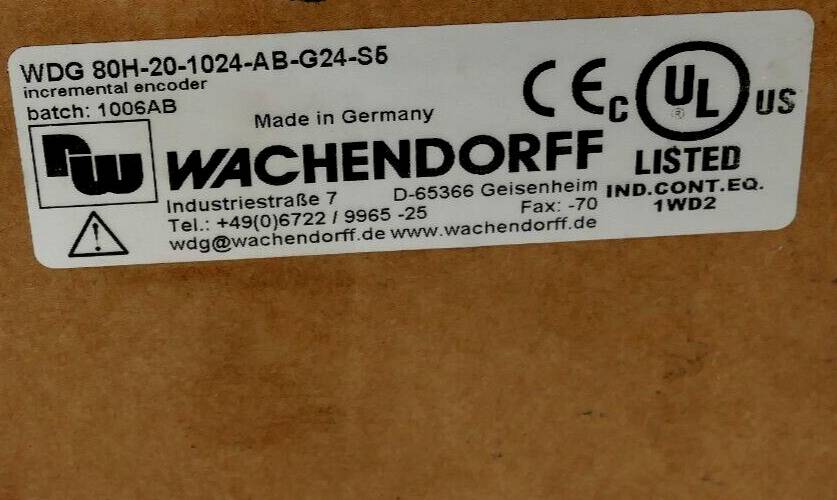 WACHENDORFF Wachendorff incremental encoder WDG 80H-20-1024-AB-G24-S5 Wachendorff incremental encoder WDG 80H-20-1024-AB-0