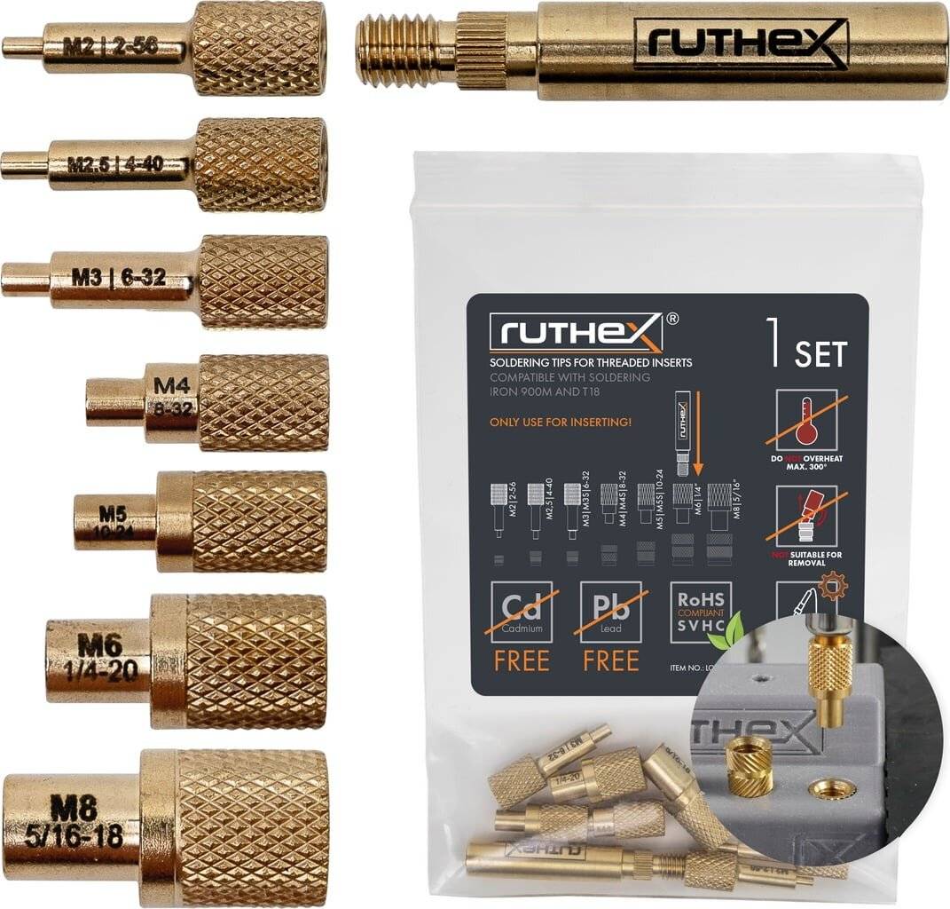 ruthex Lötspitzen / Einschmelzhilfe Set inkl. 900M & T18 Adapter-0