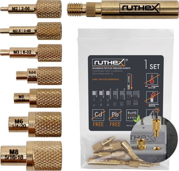ruthex Lötspitzen / Einschmelzhilfe Set inkl. 900M & T18 Adapter