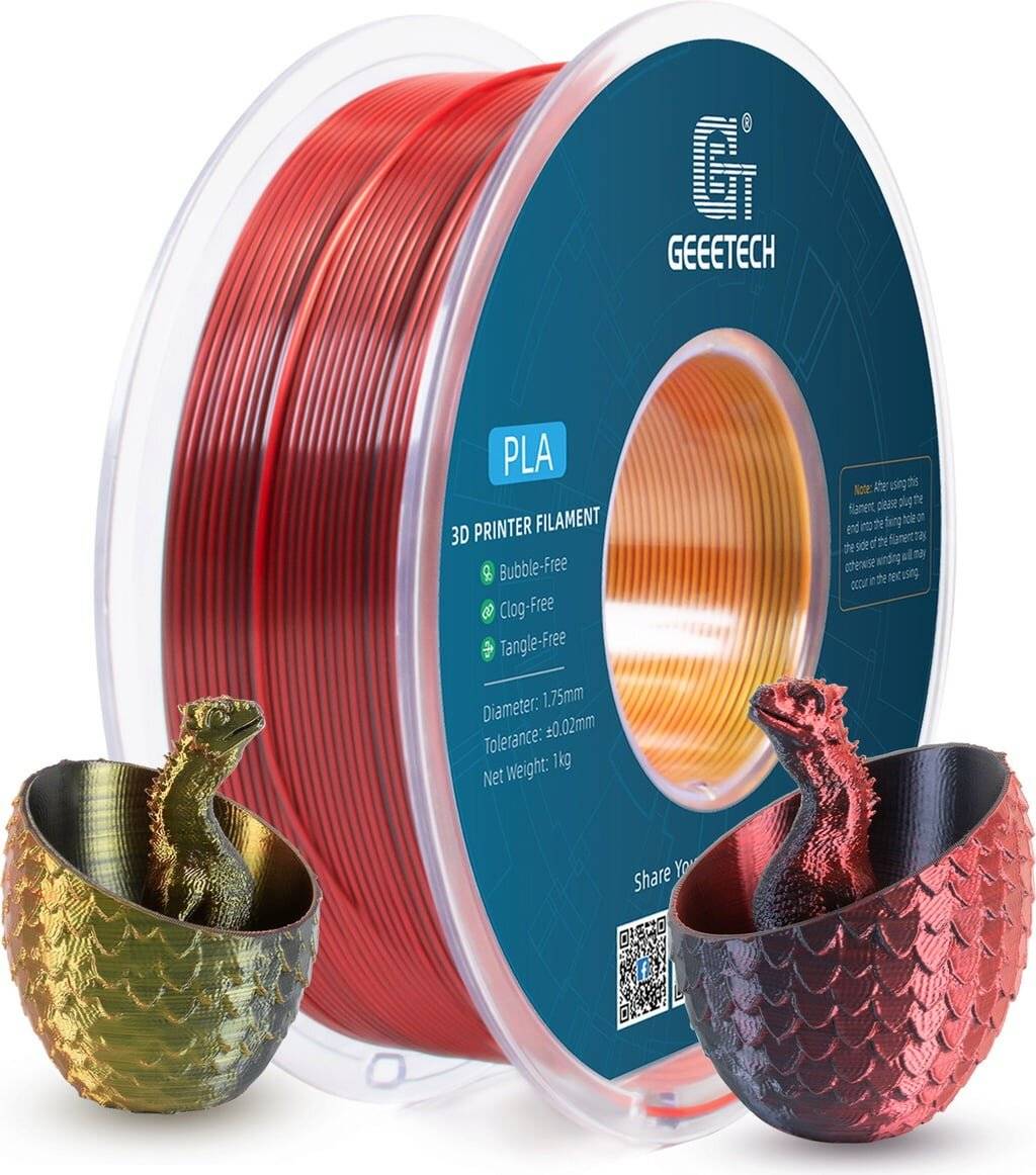 GEEETECH PLA Silk Tri-Color Red+Gold+Black, 1,75 mm / 1000 g-0