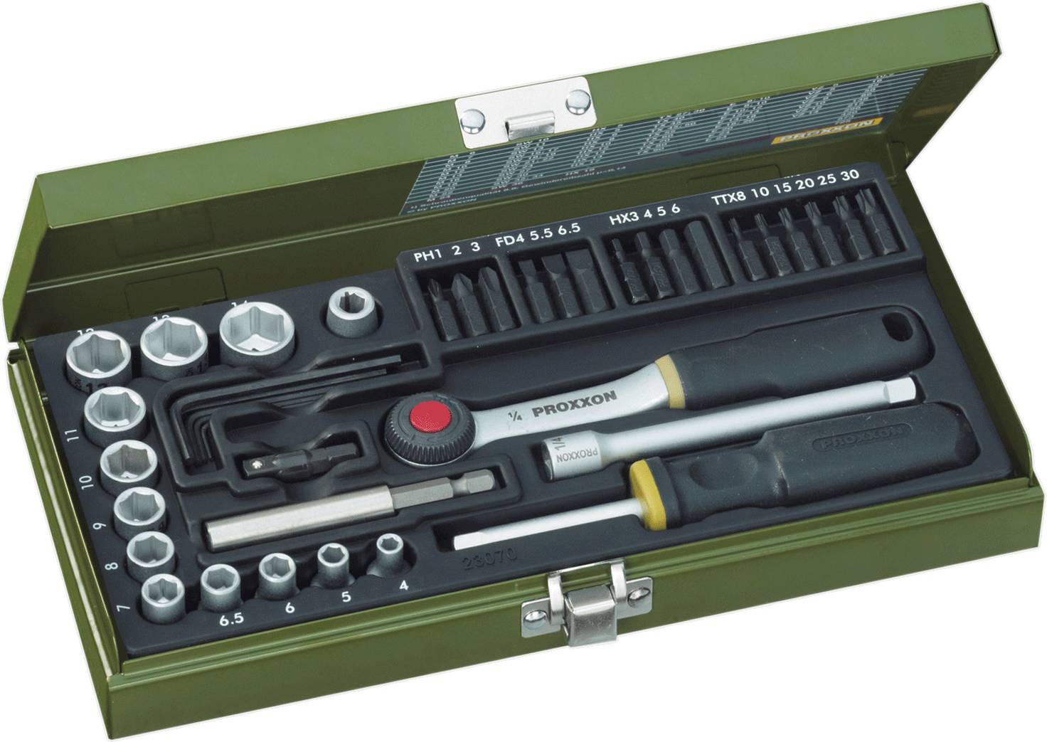Proxxon 23070 Knarrenkasten 1/4" 4-14 mm 39-teilig-5