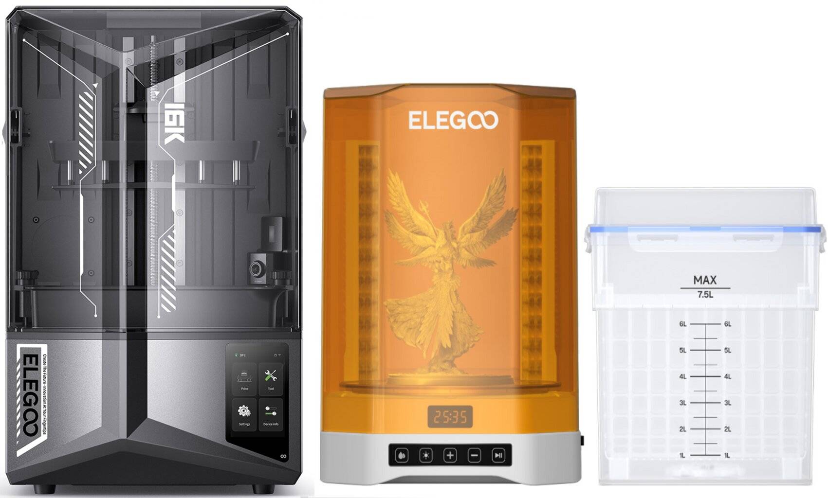 Elegoo Saturn 4 Ultra 16K Bundle, 3D-Drucker & Mercury Plus V3.0 Wash & Cure Station-0