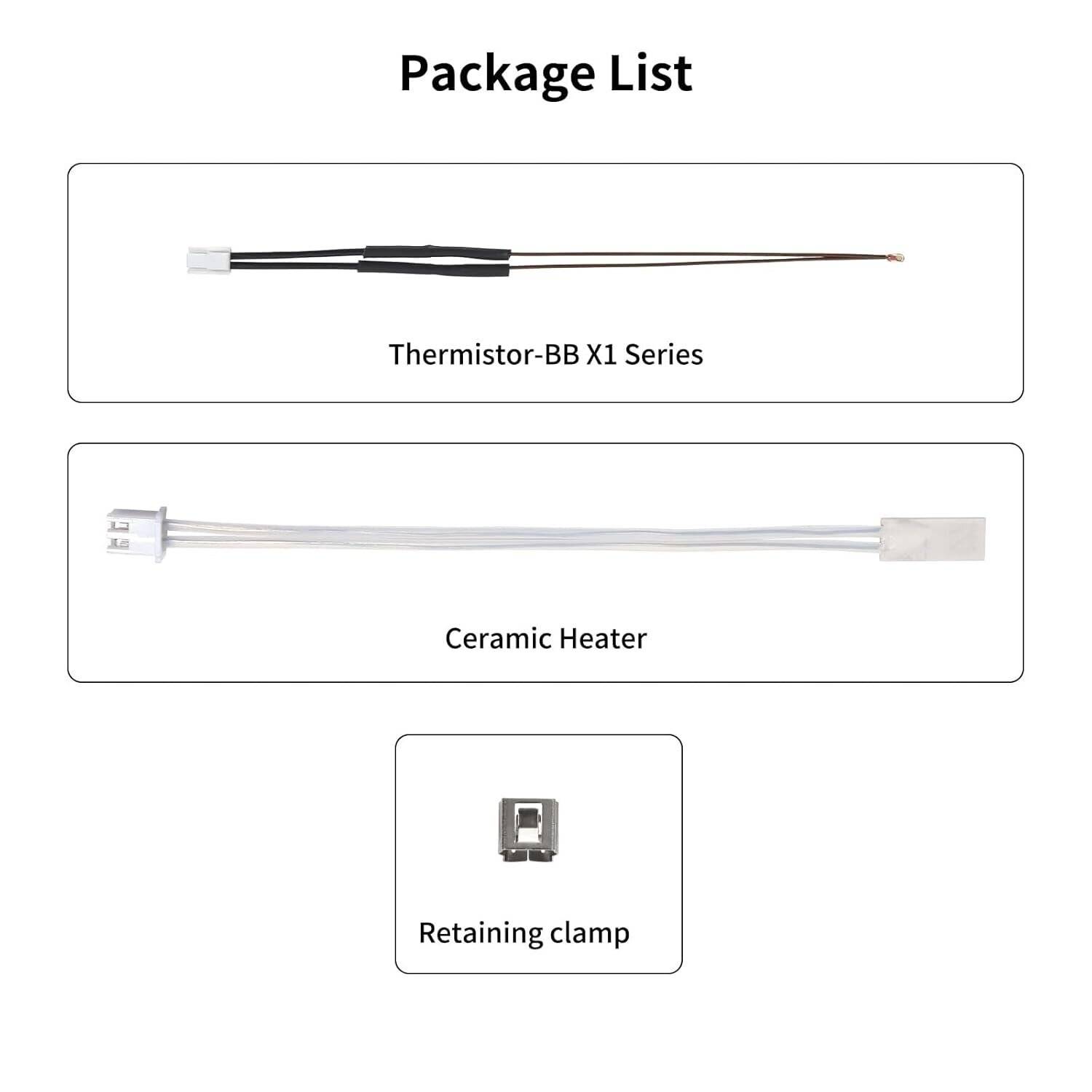 Phaetus Ceramic Heater & Thermistor, Bambu Lab X1/X1C-3
